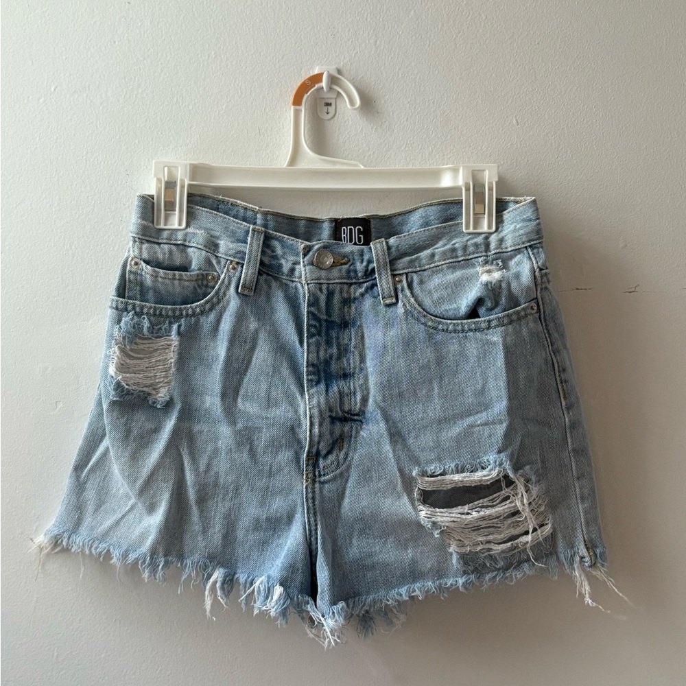 BDG Ripped Light Blue Jean Shorts